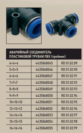 Соединитель тройник 10*10*10мм пластиковый