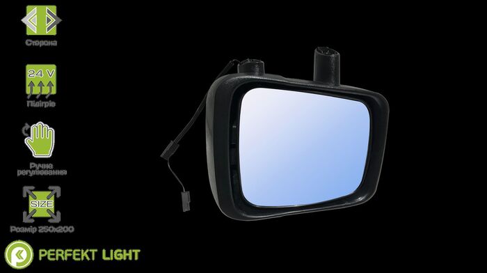 Широкоугольное зеркало подогрев ручное управление