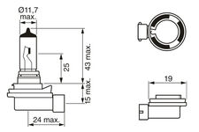 Лампа накаливания H8 12V 35W PGJ19-1