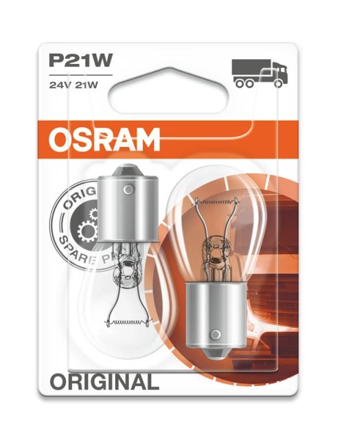 Лампа 24V Р21W24V 21W ВА15s (2 шт) blister