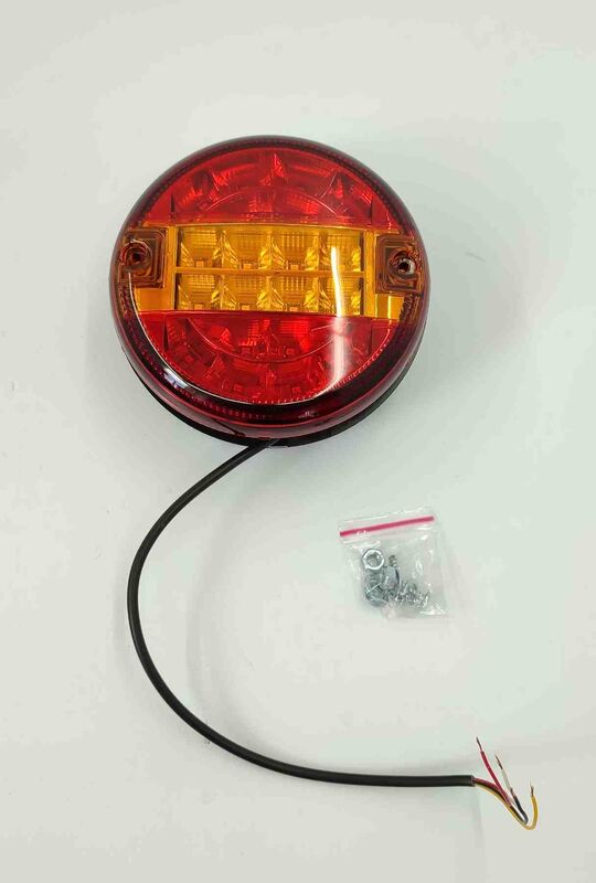 Фонарь задний круглый LED желтый динамичный поворот 24v