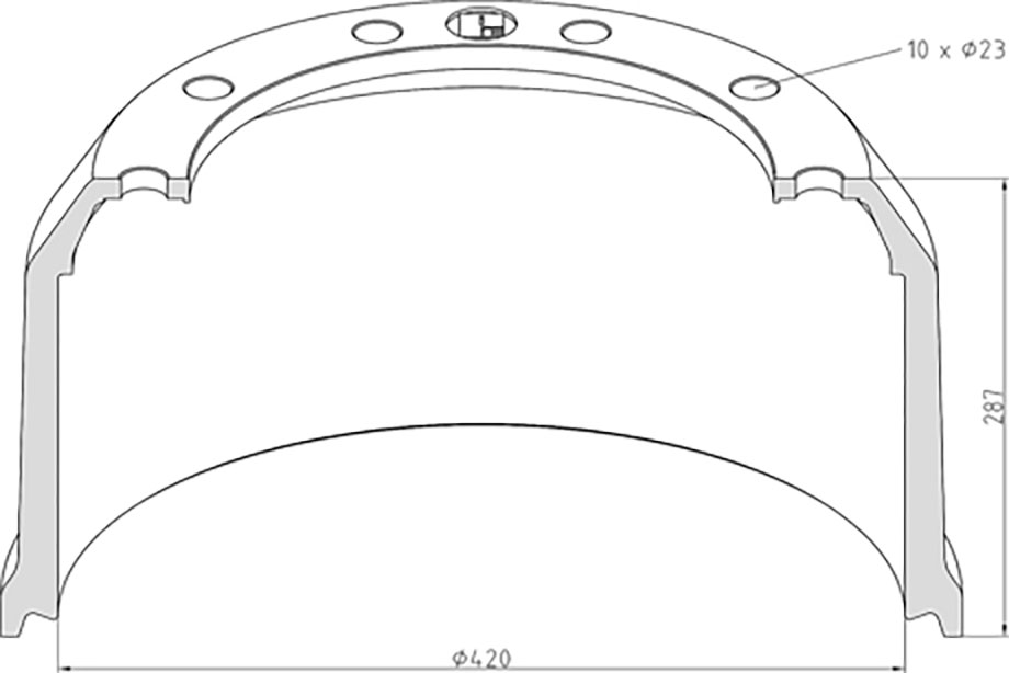 Барабан тормозной 420x200