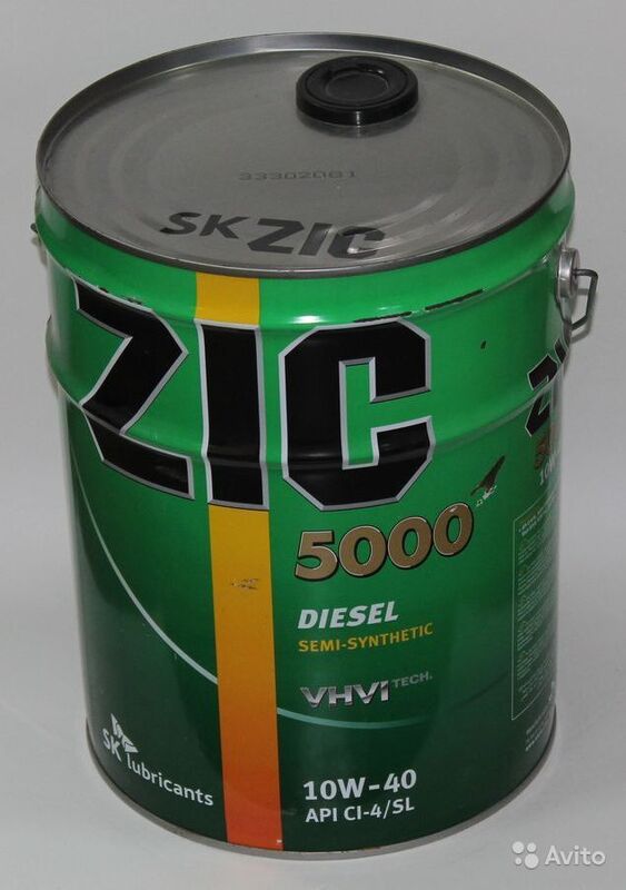 Масло моторное ZIC 5000 10W-40 (Бочка 20л) (ЗАМЕНА 192658 )
