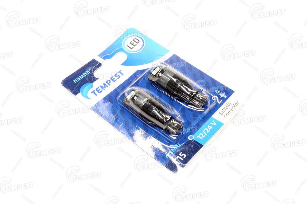 Лампа LED 12/24V T15 4SMD Non-polar WHITE 2шт.блистер