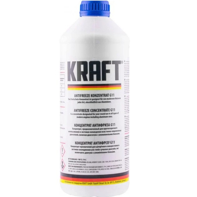 Антифриз G11 (синий концентрат -80) KRAFT 1.5 Литров