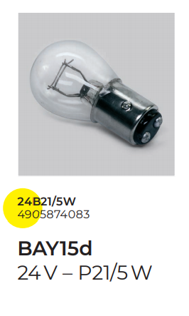 Лампа 24V P21/5W24V 21/5W BAY15d