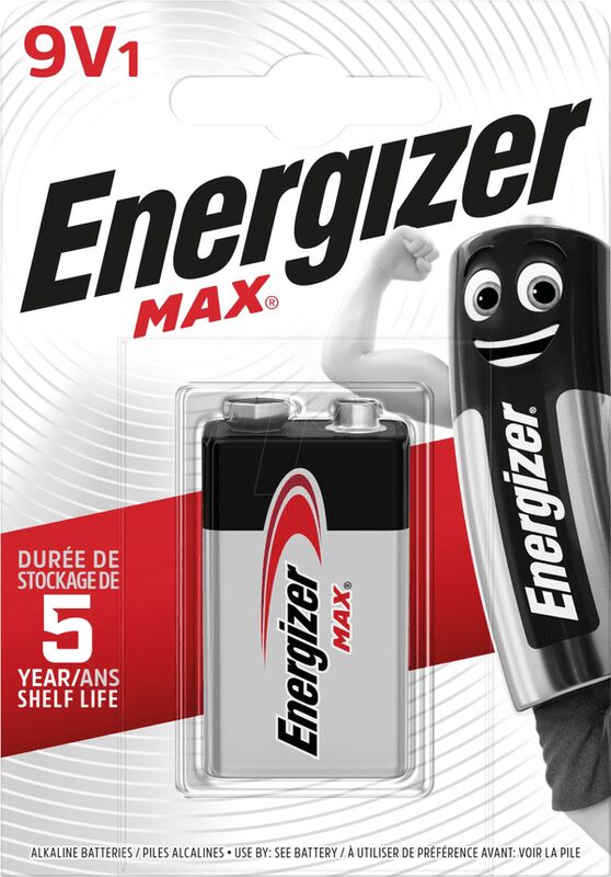 Батарейка Energizer 9V/6LR61 Max (крона) /B1/p12