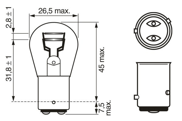 Лампа накаливания 12V P21/4W PURE LIGHT