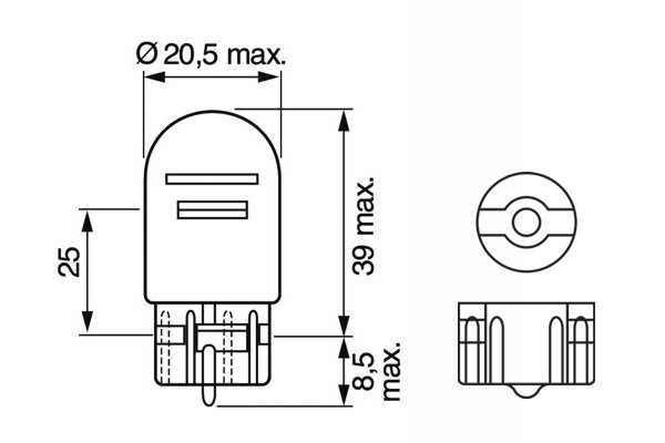 Лампа накаливания 12v 21/5W W21/5W PURE LIGHT