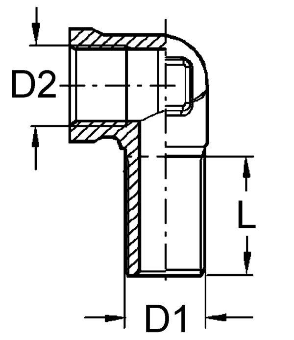 Фитинг уголок M16*16