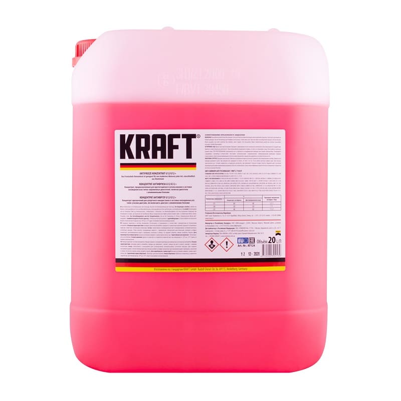 Антифриз G12 (красный концентрат -80) KRAFT 20л