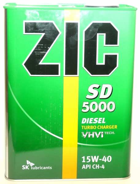 Масло моторное ZIC SD5000 15W-40 (Канистра 4л) (Замена на 162601 )