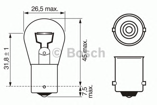 Лампочка 24v P21w одноконтактная