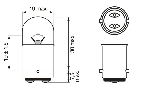 Лампа 24V R5W24V 5W BA15s HEAVY DUTY