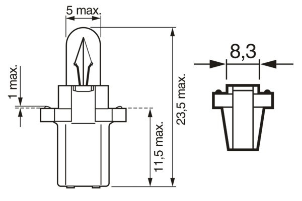 Лампа 24V BAX24V 1.2W B8.3d Bosch Trucklight