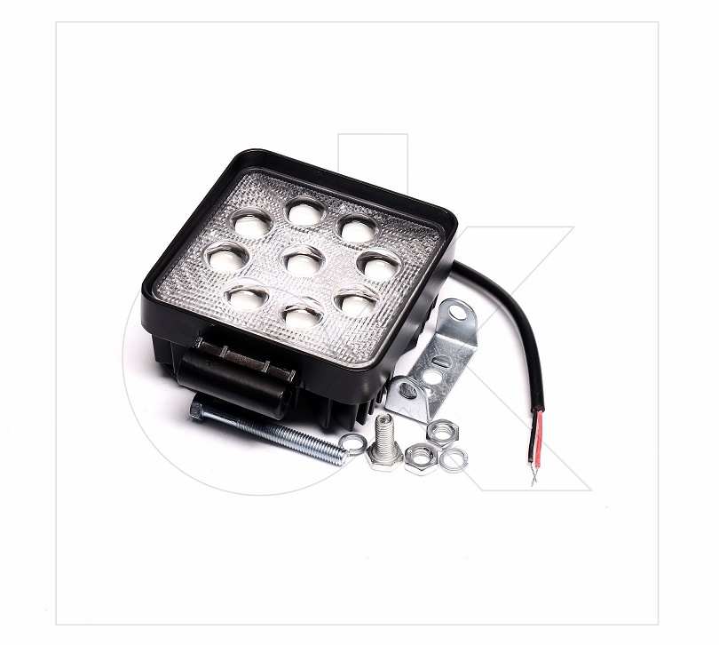 Фара LED квадратна 27W, 9 ламп, 5D