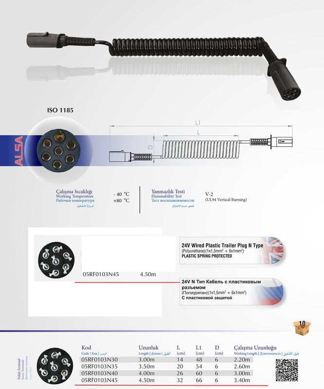 Кабель электрический (7-мама) N 4,5 м