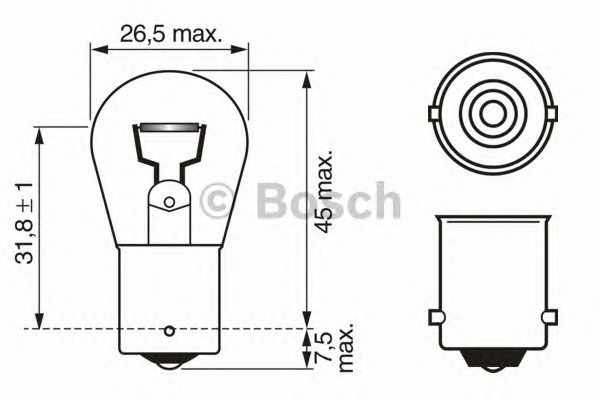 Лампочка 24v P21w одноконтактная