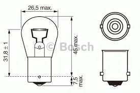 Лампочка 24v P21w одноконтактная