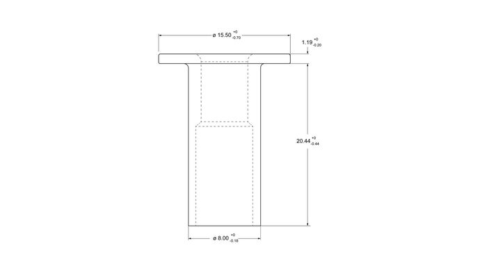 Комплект заклепок стальная трубчатая 8x20