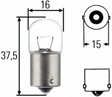 Лампа 24V R5W24V 5W ВА15d