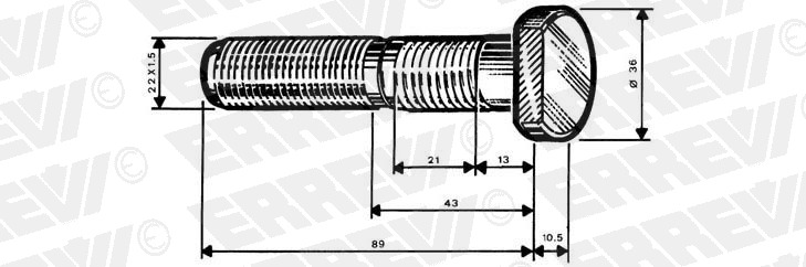 Шпилька колеса m22*1,5*90ММ